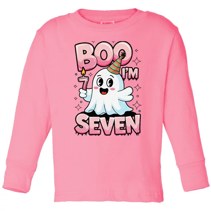 Boo IM Seven Ghost Theme For October Toddler Long Sleeve Shirt