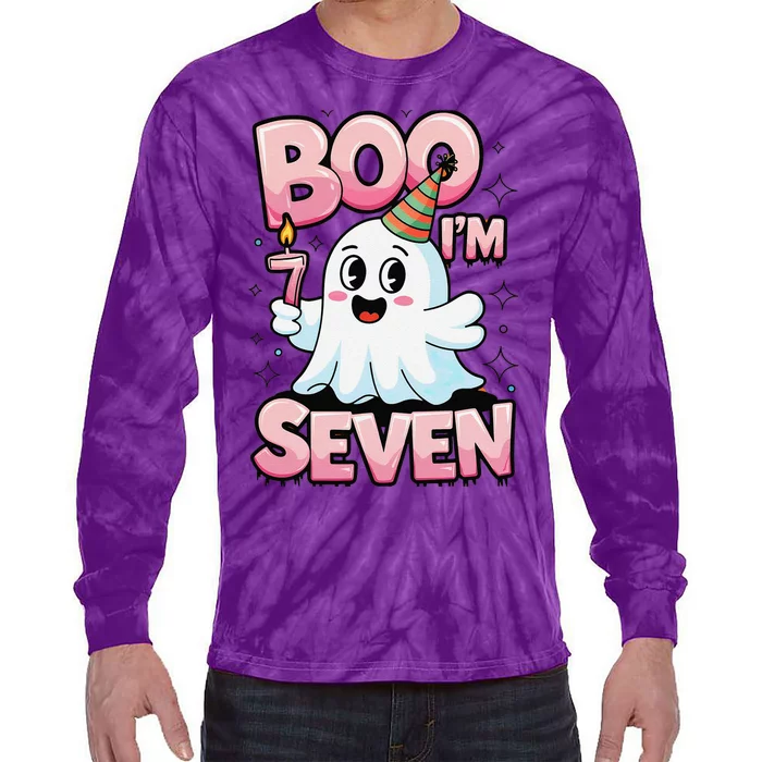 Boo IM Seven Ghost Theme For October Tie-Dye Long Sleeve Shirt