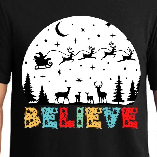 Believe In Santa Believe In Christmas Santas Sleigh Gift Pajama Set