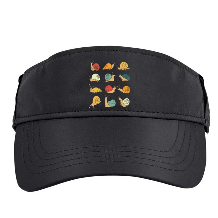 Beautifully Illustrated Snails Vintage Snail Lover Adult Drive Performance Visor