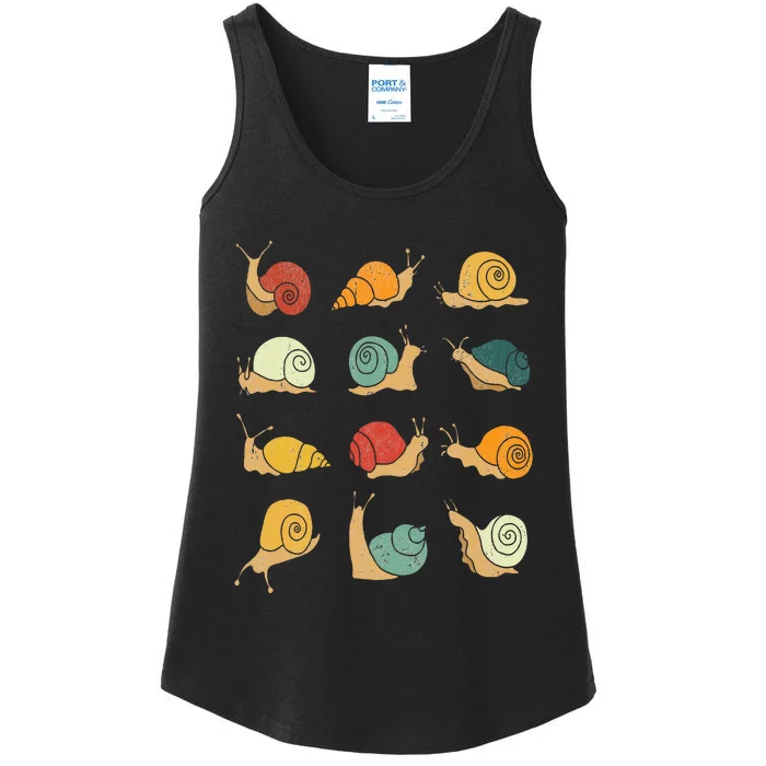 Beautifully Illustrated Snails Vintage Snail Lover Ladies Essential Tank