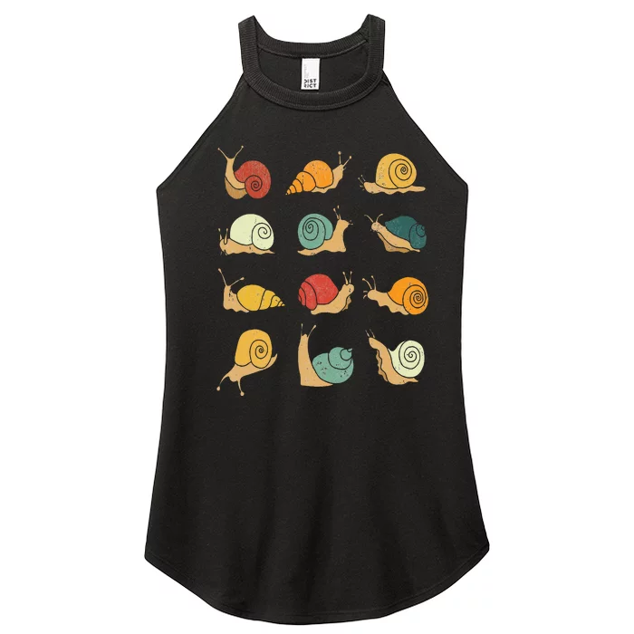 Beautifully Illustrated Snails Vintage Snail Lover Women’s Perfect Tri Rocker Tank