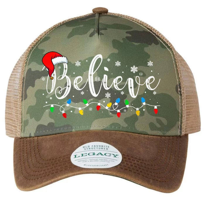 Believe In Santa Claus Believe Christmas Pajama Christmas Legacy Tie Dye Trucker Hat