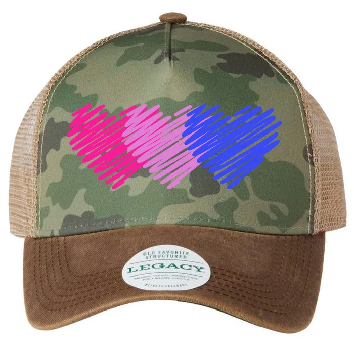 Bisexual Flag Hearts Love LGBT Bi Pride Legacy Tie Dye Trucker Hat