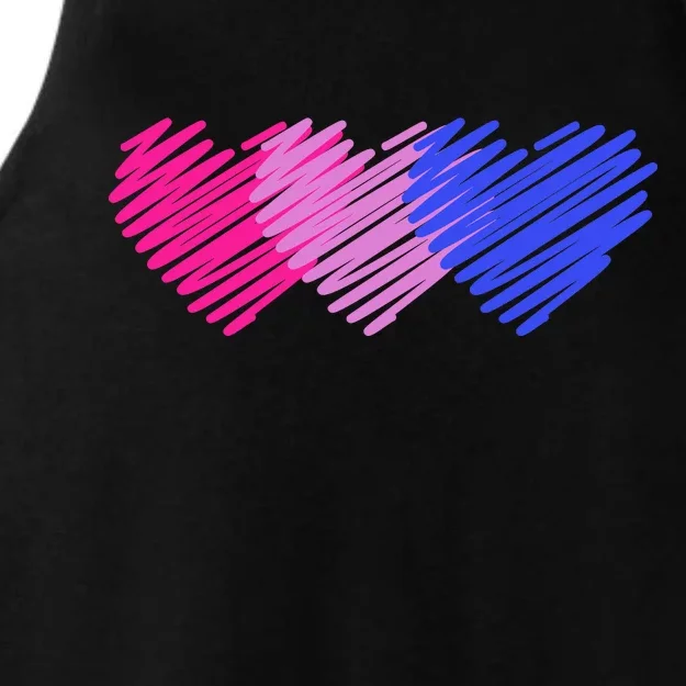 Bisexual Flag Hearts Love LGBT Bi Pride Ladies Tri-Blend Wicking Tank