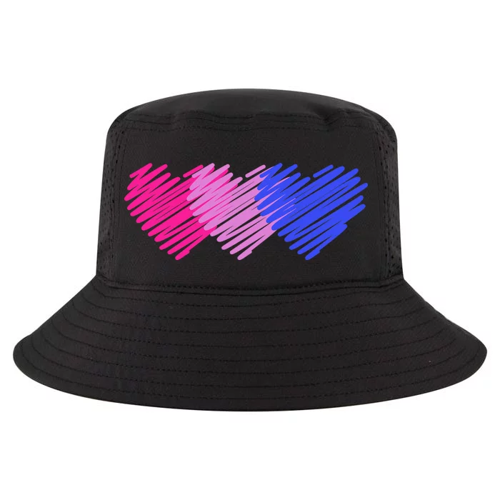 Bisexual Flag Hearts Love LGBT Bi Pride Cool Comfort Performance Bucket Hat