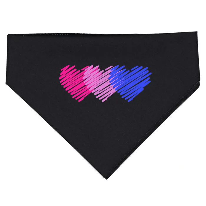 Bisexual Flag Hearts Love LGBT Bi Pride USA-Made Doggie Bandana