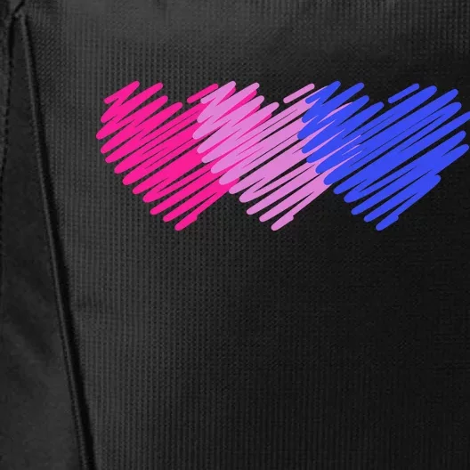 Bisexual Flag Hearts Love LGBT Bi Pride City Backpack