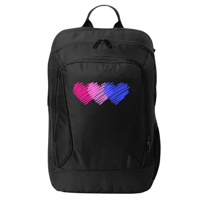 Bisexual Flag Hearts Love LGBT Bi Pride City Backpack