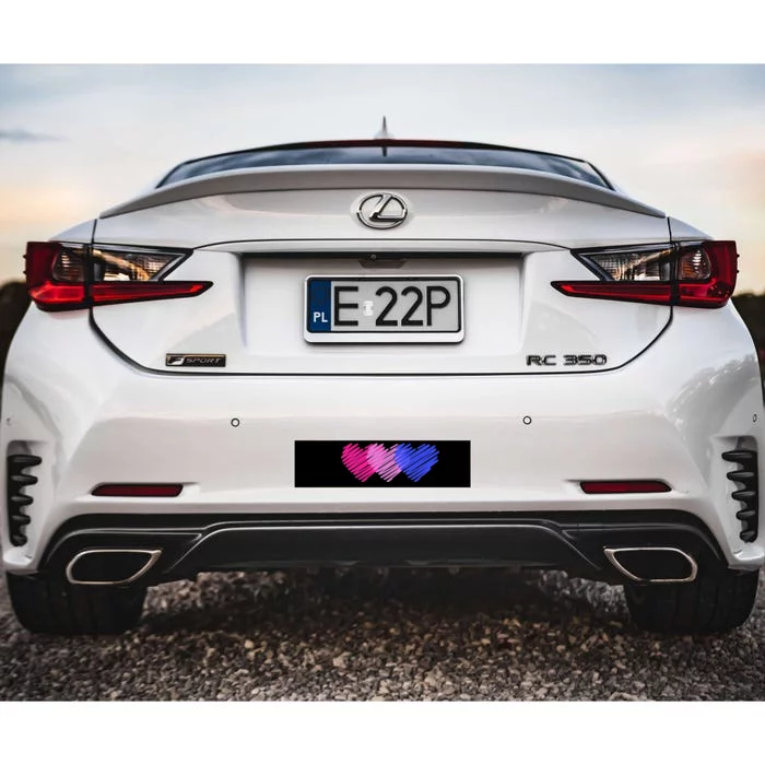 Bisexual Flag Hearts Love LGBT Bi Pride Bumper Sticker