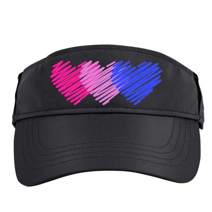 Bisexual Flag Hearts Love LGBT Bi Pride Adult Drive Performance Visor