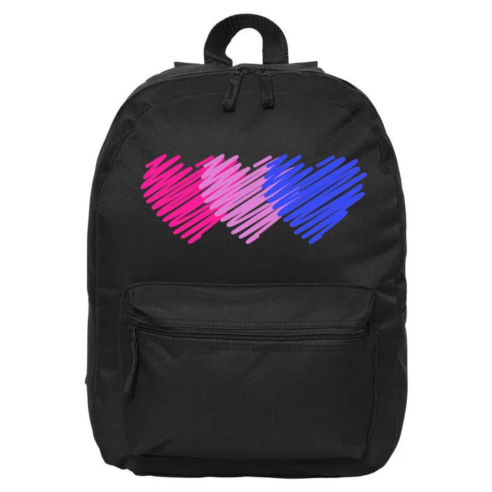 Bisexual Flag Hearts Love LGBT Bi Pride 16 in Basic Backpack