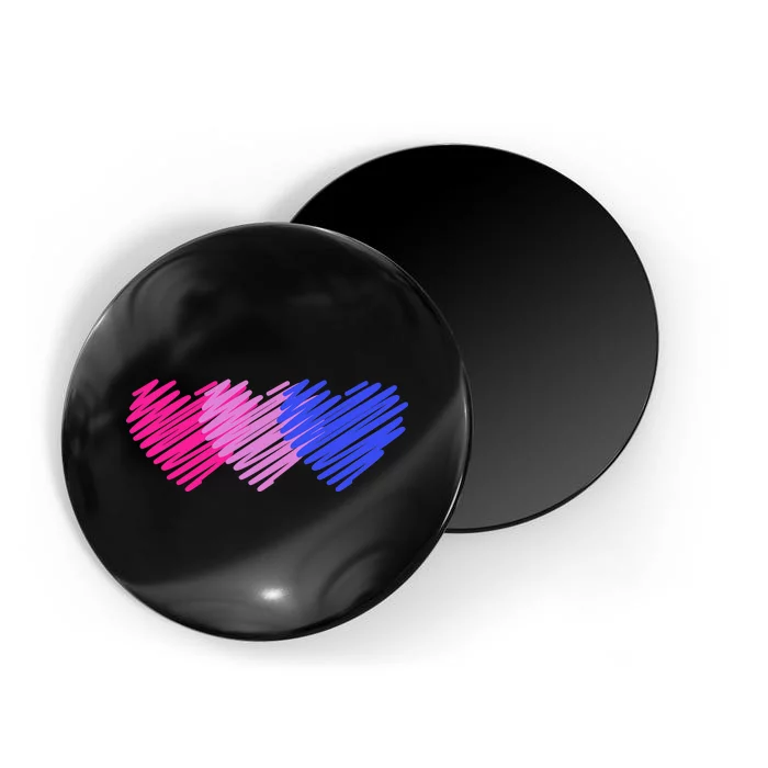 Bisexual Flag Hearts Love LGBT Bi Pride Magnet