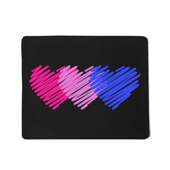 Bisexual Flag Hearts Love LGBT Bi Pride Mousepad