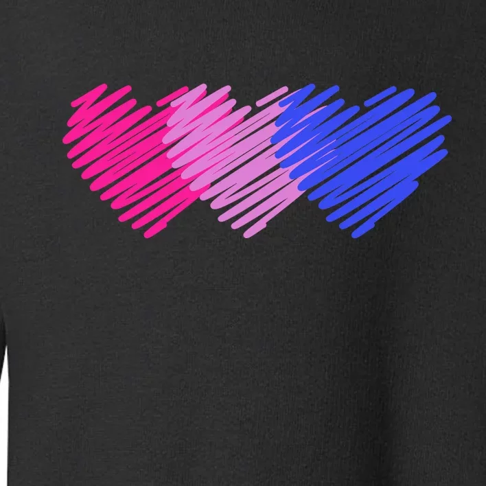 Bisexual Flag Hearts Love LGBT Bi Pride Toddler Sweatshirt