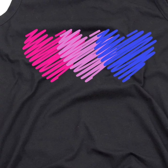 Bisexual Flag Hearts Love LGBT Bi Pride Tank Top