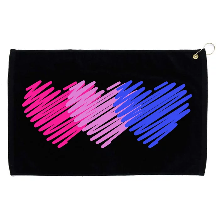 Bisexual Flag Hearts Love LGBT Bi Pride Grommeted Golf Towel