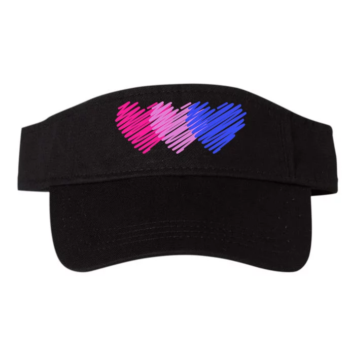 Bisexual Flag Hearts Love LGBT Bi Pride Valucap Bio-Washed Visor