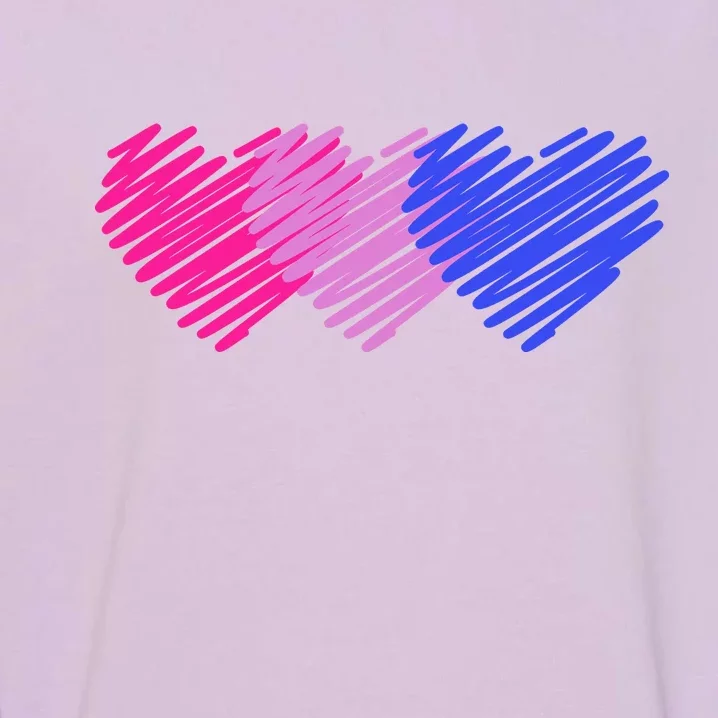 Bisexual Flag Hearts Love LGBT Bi Pride Garment-Dyed Sweatshirt