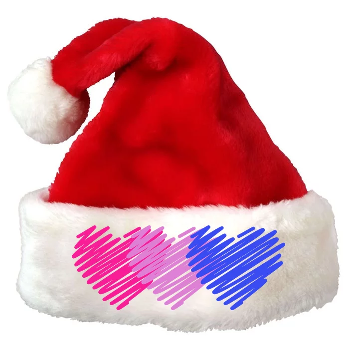 Bisexual Flag Hearts Love LGBT Bi Pride Premium Christmas Santa Hat