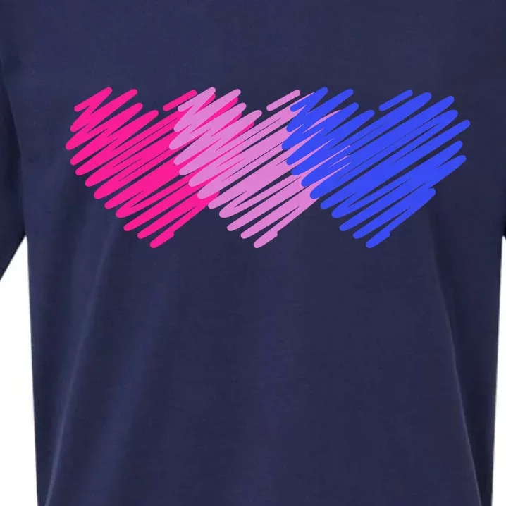 Bisexual Flag Hearts Love LGBT Bi Pride Sueded Cloud Jersey T-Shirt