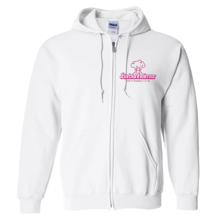 Barbenheimer In Theaters 7 21 23 Barb!e Oppenheimer Barb!e Movie Full Zip Hoodie