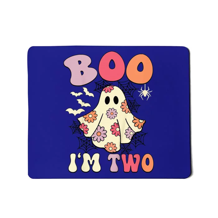 Boo IM Two Years Old 2nd Birthday Groovy Ghost Halloween Mousepad