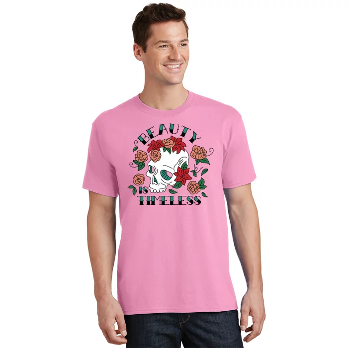 Beauty Is Timeless Skull Floral T-Shirt