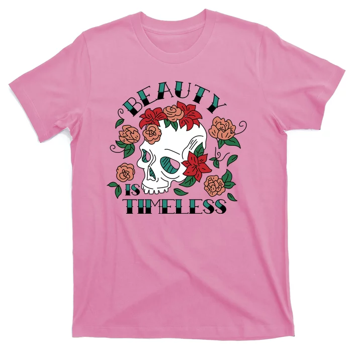 Beauty Is Timeless Skull Floral T-Shirt