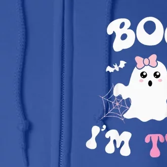 Boo Im Two Ghost Second 2nd Birthday Groovy Halloween Full Zip Hoodie