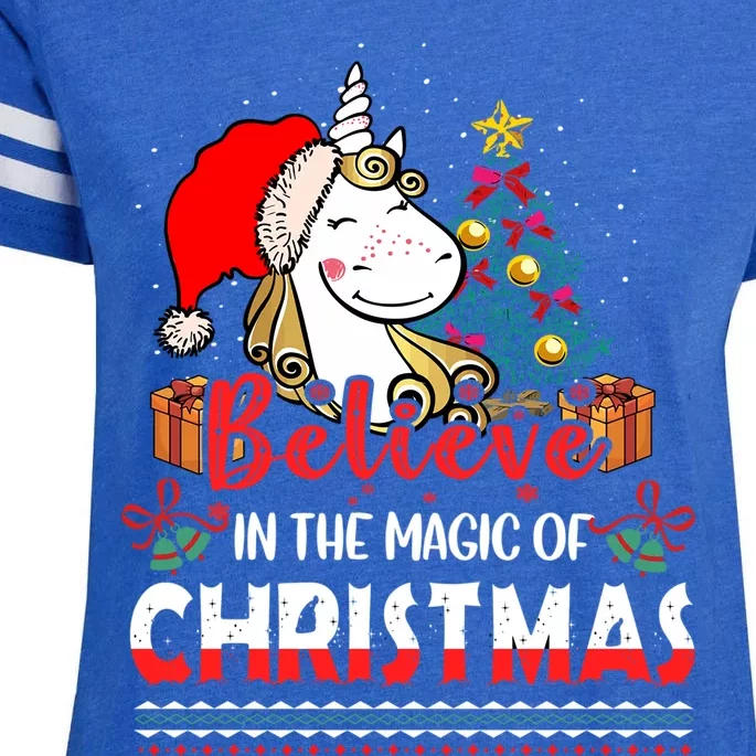 Believe In The Magic Of Christmas Gift Enza Ladies Jersey Football T-Shirt