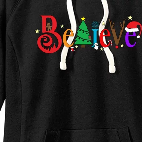 Believe In The Magic Of Christmas / Jolly Santa Clause Gift Women's Fleece Hoodie