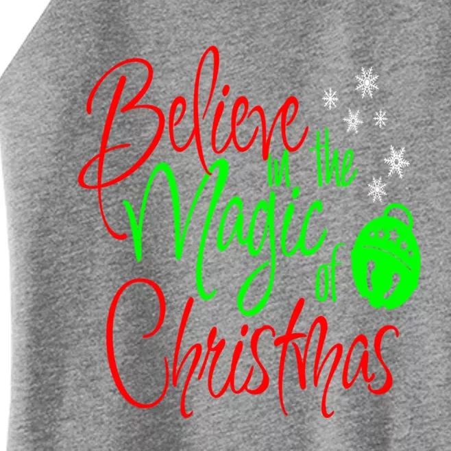 Believe In The Magic Christmas Xmas Sweater Jumper Gift Women’s Perfect Tri Rocker Tank