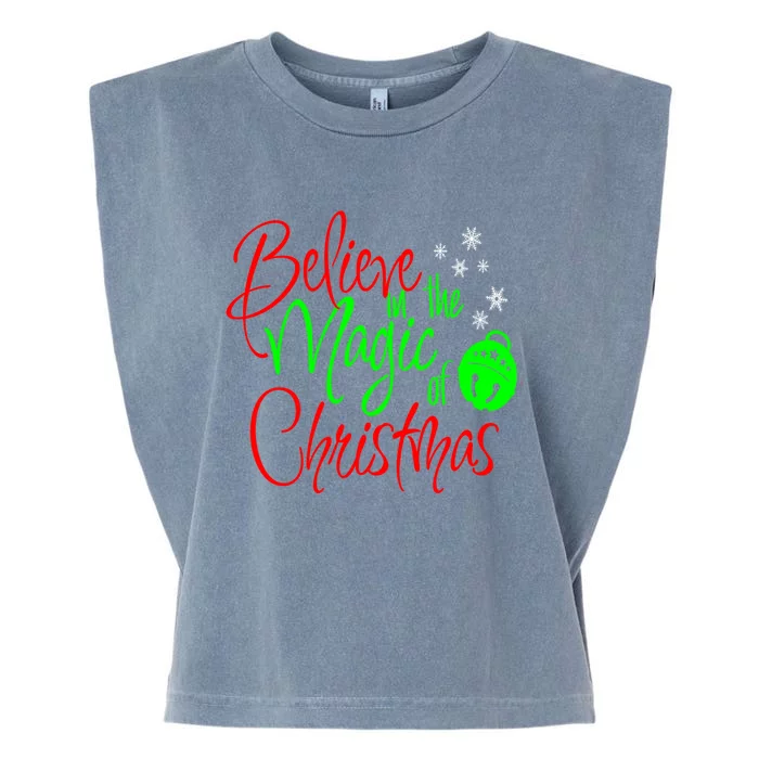 Believe In The Magic Christmas Xmas Sweater Jumper Cool Gift Garment-Dyed Women's Muscle Tee