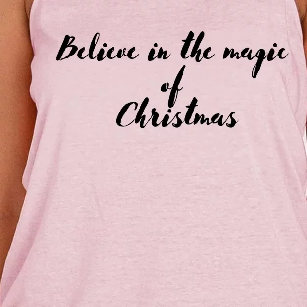 Believe In The Magic Of Christmas Gift Women's Knotted Racerback Tank