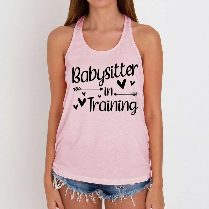 Babysitter In Training Cool Gift Women's Knotted Racerback Tank