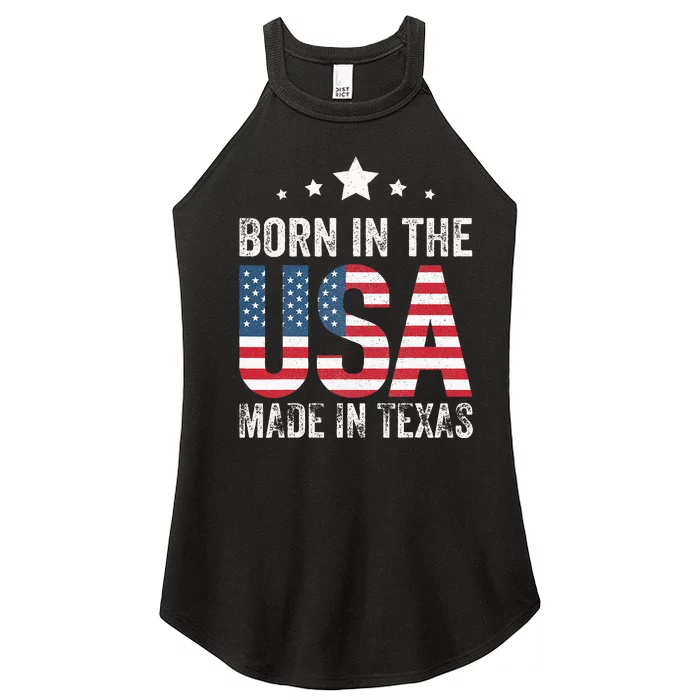 Born In The Usa Made And Raised In Texas Tx Women’s Perfect Tri Rocker Tank