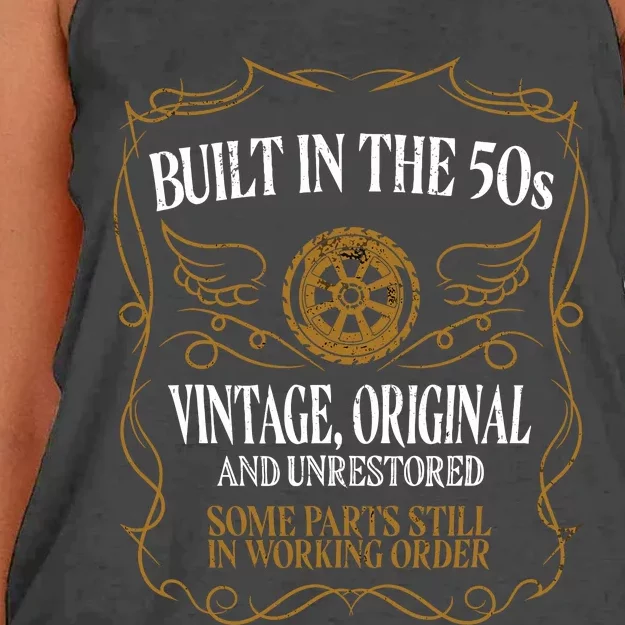 Built In The Fifties 50s Original Unrestored 70th Birthday Women's Knotted Racerback Tank