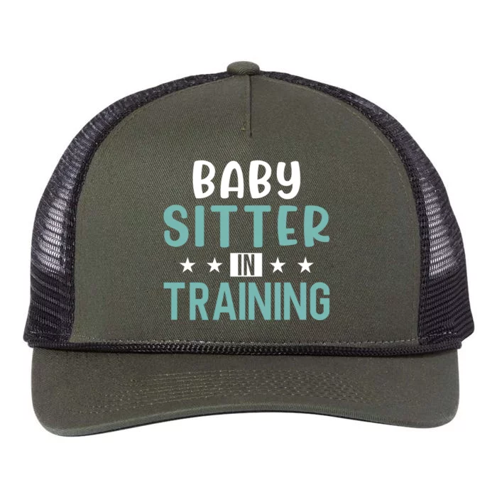 Babysitter In Training Sitter Gift Retro Rope Trucker Hat Cap