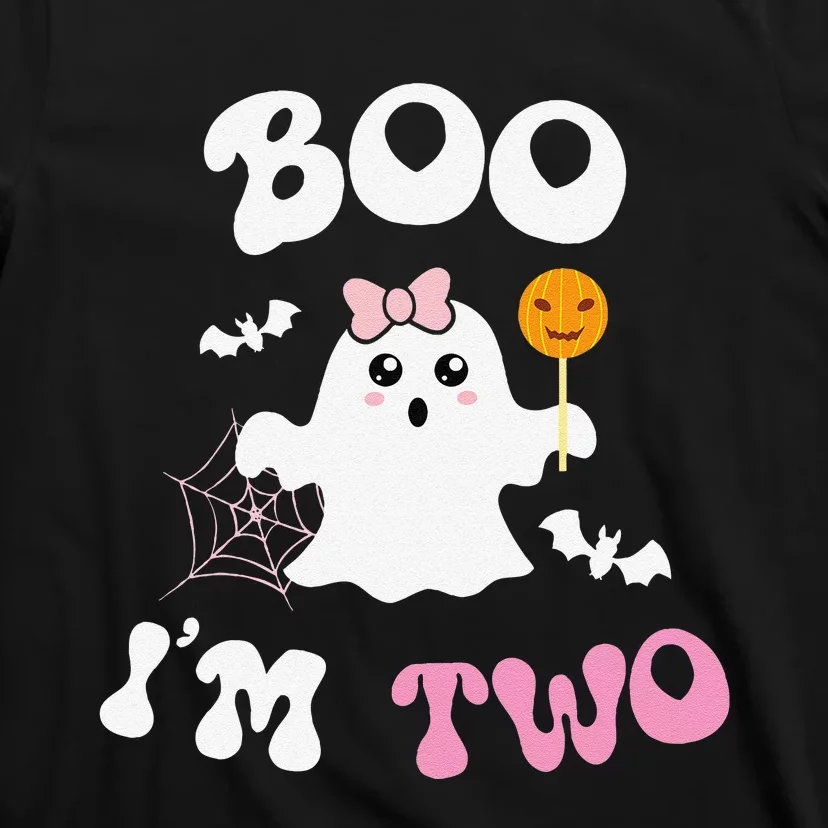 Boo IM Two Ghost Second 2nd Birthday Groovy Halloween T-Shirt