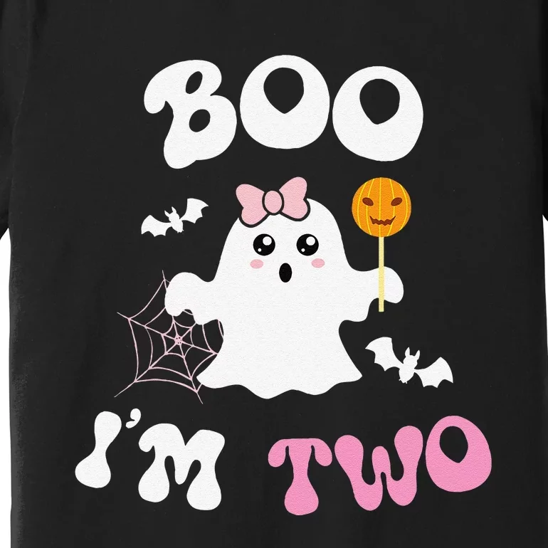 Boo IM Two Ghost Second 2nd Birthday Groovy Halloween Premium T-Shirt