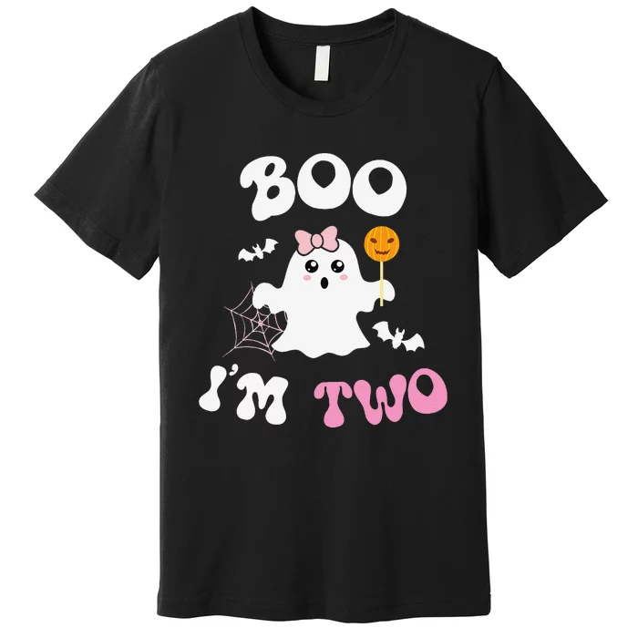 Boo IM Two Ghost Second 2nd Birthday Groovy Halloween Premium T-Shirt