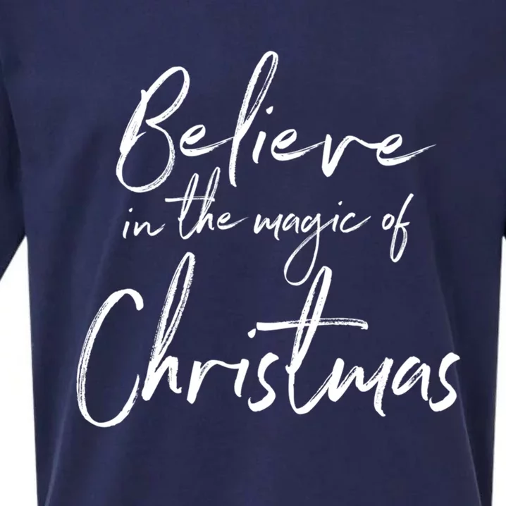 Believe In The Magic Of Christmas Jolly Festive Holiday Meaningful Gift Sueded Cloud Jersey T-Shirt