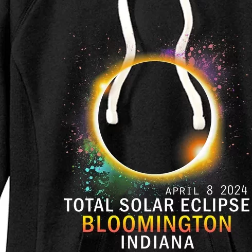 Bloomington Indiana Total Solar Eclipse April 8 2024 Women's Fleece Hoodie