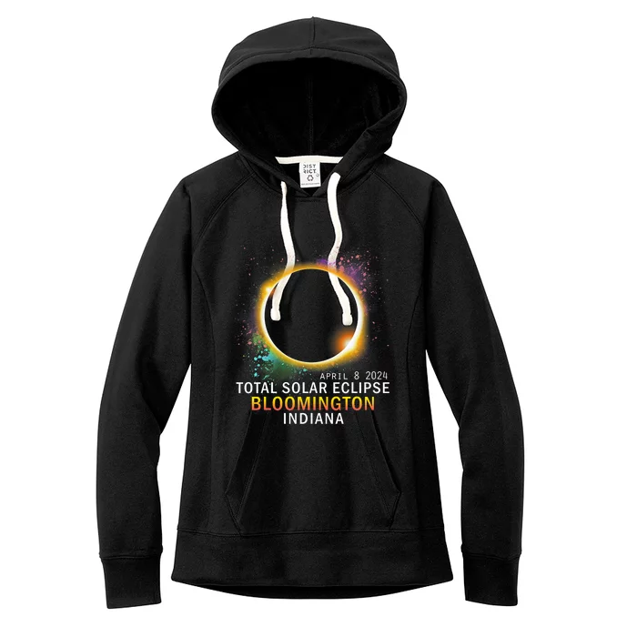 Bloomington Indiana Total Solar Eclipse April 8 2024 Women's Fleece Hoodie