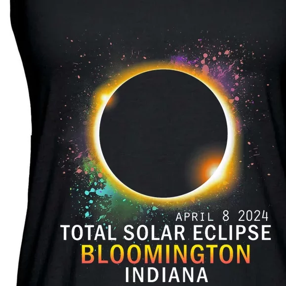 Bloomington Indiana Total Solar Eclipse April 8 2024 Ladies Essential Flowy Tank