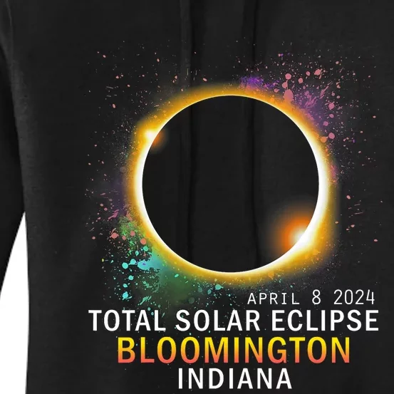 Bloomington Indiana Total Solar Eclipse April 8 2024 Women's Pullover Hoodie