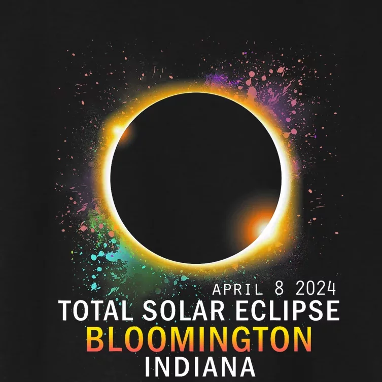 Bloomington Indiana Total Solar Eclipse April 8 2024 Women's Crop Top Tee