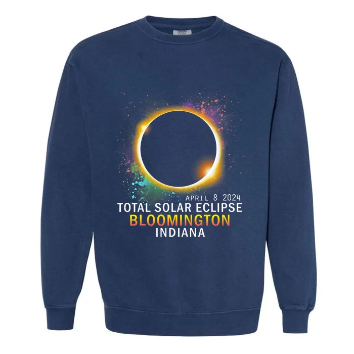 Bloomington Indiana Total Solar Eclipse April 8 2024 Garment-Dyed Sweatshirt