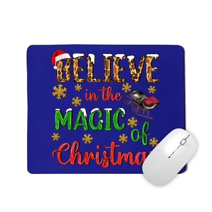 Believe In The Magic Of Christmas Leopard Print Pajamas Gift Mousepad